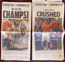 BASEBALL Houston Astros Oct 31, 2019 & Nov. 2, 2017 full newspaper. PLAY BALL! Baseball ⚾️