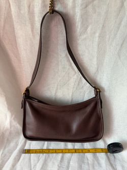 Vintage Brown Old Coach Leather Bag Zipper Should Bag