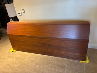 vintage Mid-Century Modern Danish teak storage headboard