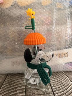 Starbucks Snoopy & Woodstock Holiday Snowman Tumbler Cup