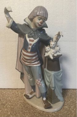 Lladro Magician Clown 1991 Porcelain Made in Spain 10.5” Tall