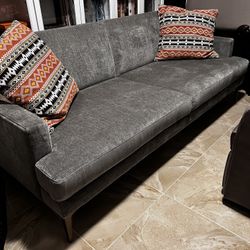 Pottery Barn Leather Custom Chairs $500 Each Excellent Condition   Sofa/ Bed Velvet  Brand New .  Two RH Dining Chairs .