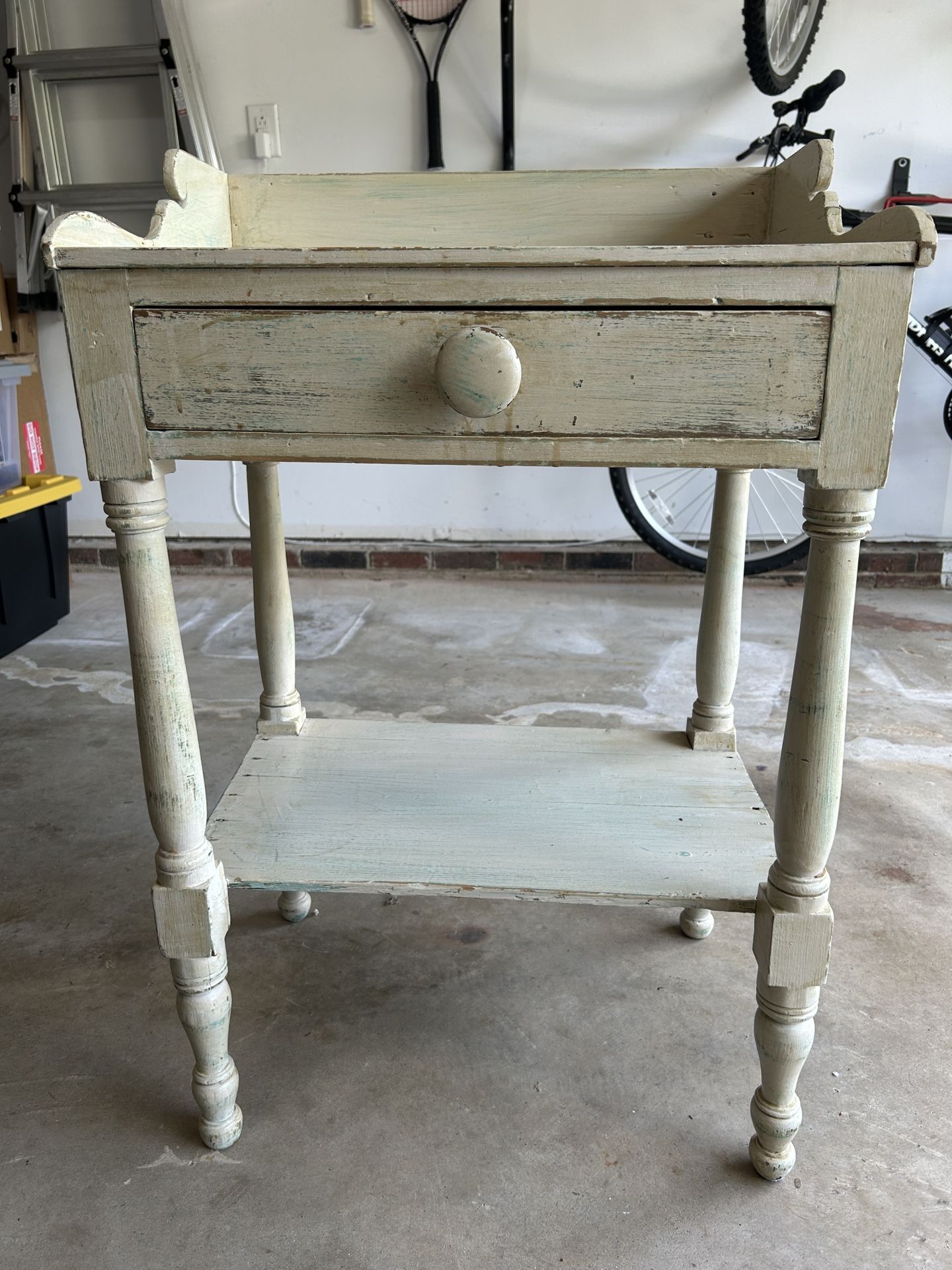 White Washed End Table
