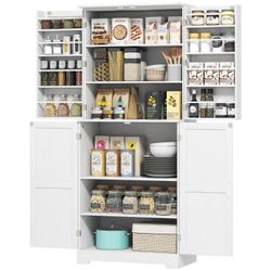 Pantry Cabinet with 4 Barn Doors