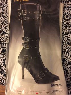 Womens Sexy strappy knee boot with 3/4 heel