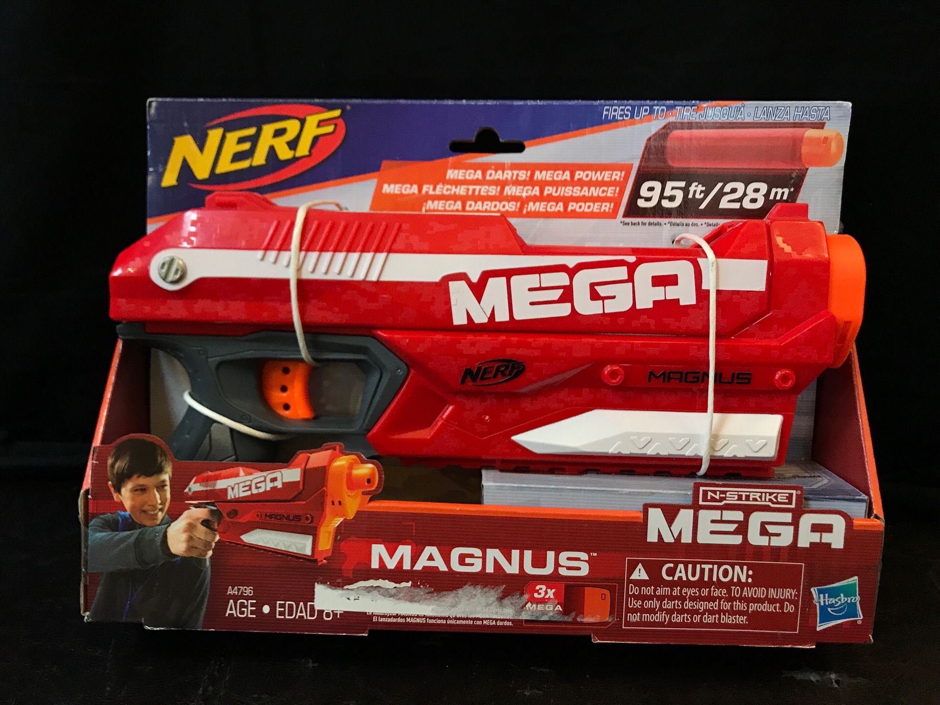 NERF N-Strike Mega Magnus Blaster Soft Dart Gun in Package