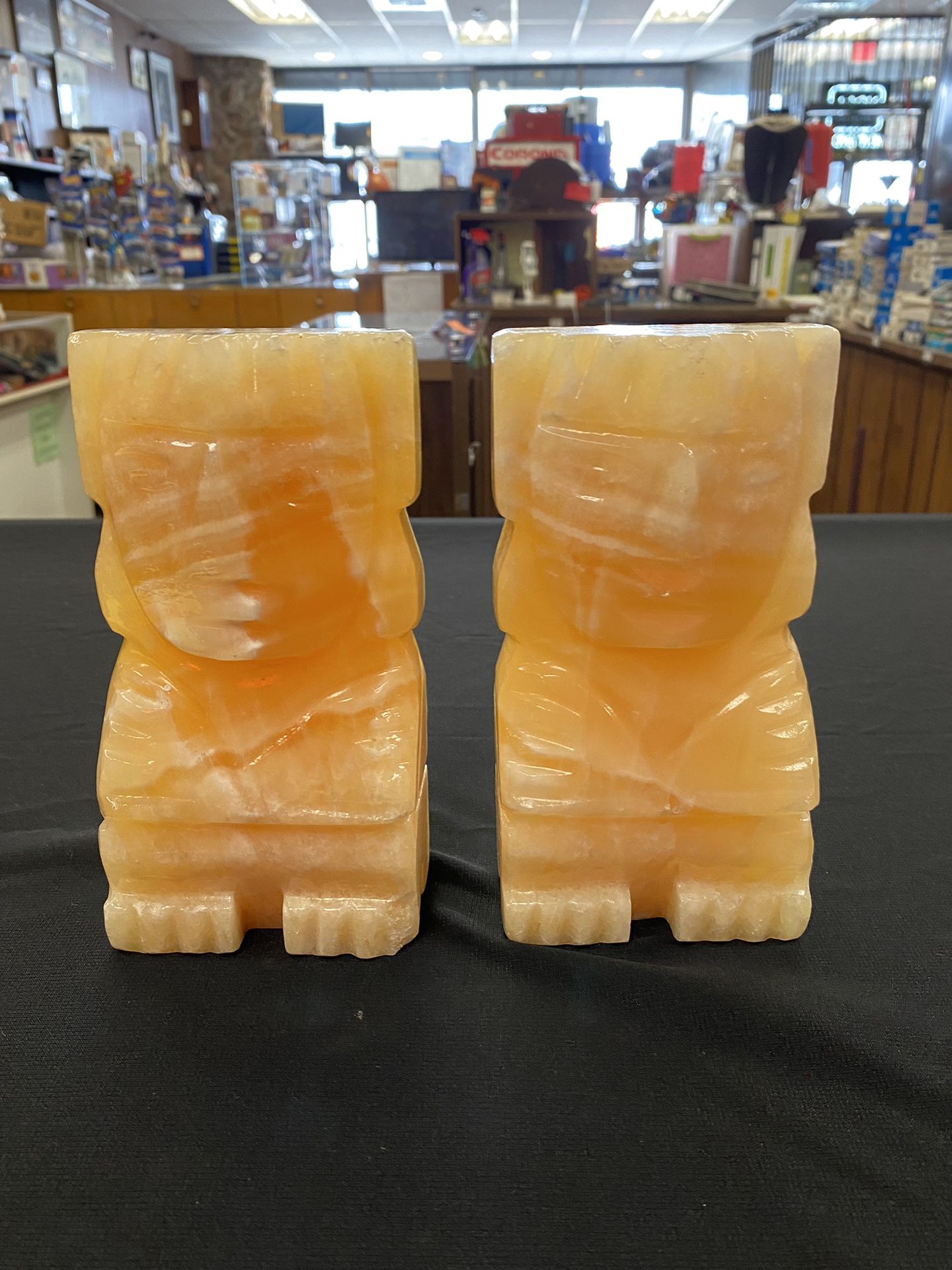 Vintage Heavy Marble Bookends-2