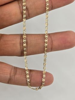 10k Real Gold Tricolor Valentino Anklet 2.6mm 10.2 Inches