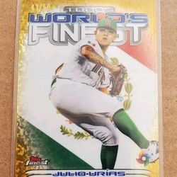 MINT 2023 TOPPS WORLD'S FINEST JULIO URIAS MEXICO GOLD DIAMONDS REFRACTOR #41/50