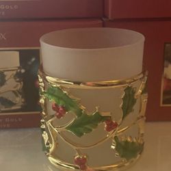 4 FOUR Lenox holiday, gold votives, new, retail each is $25