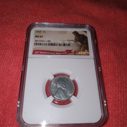 1943  1 CENT MS65 