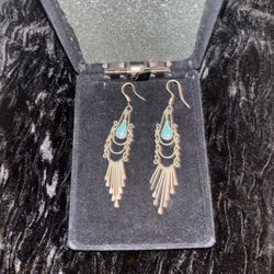 Turquoise and silver earrings