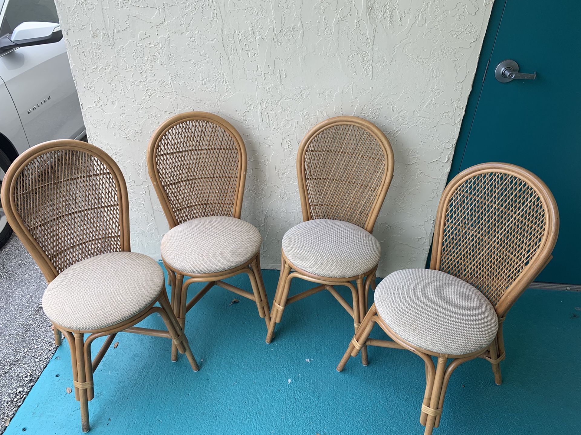 Set of 4 Rattan Chairs