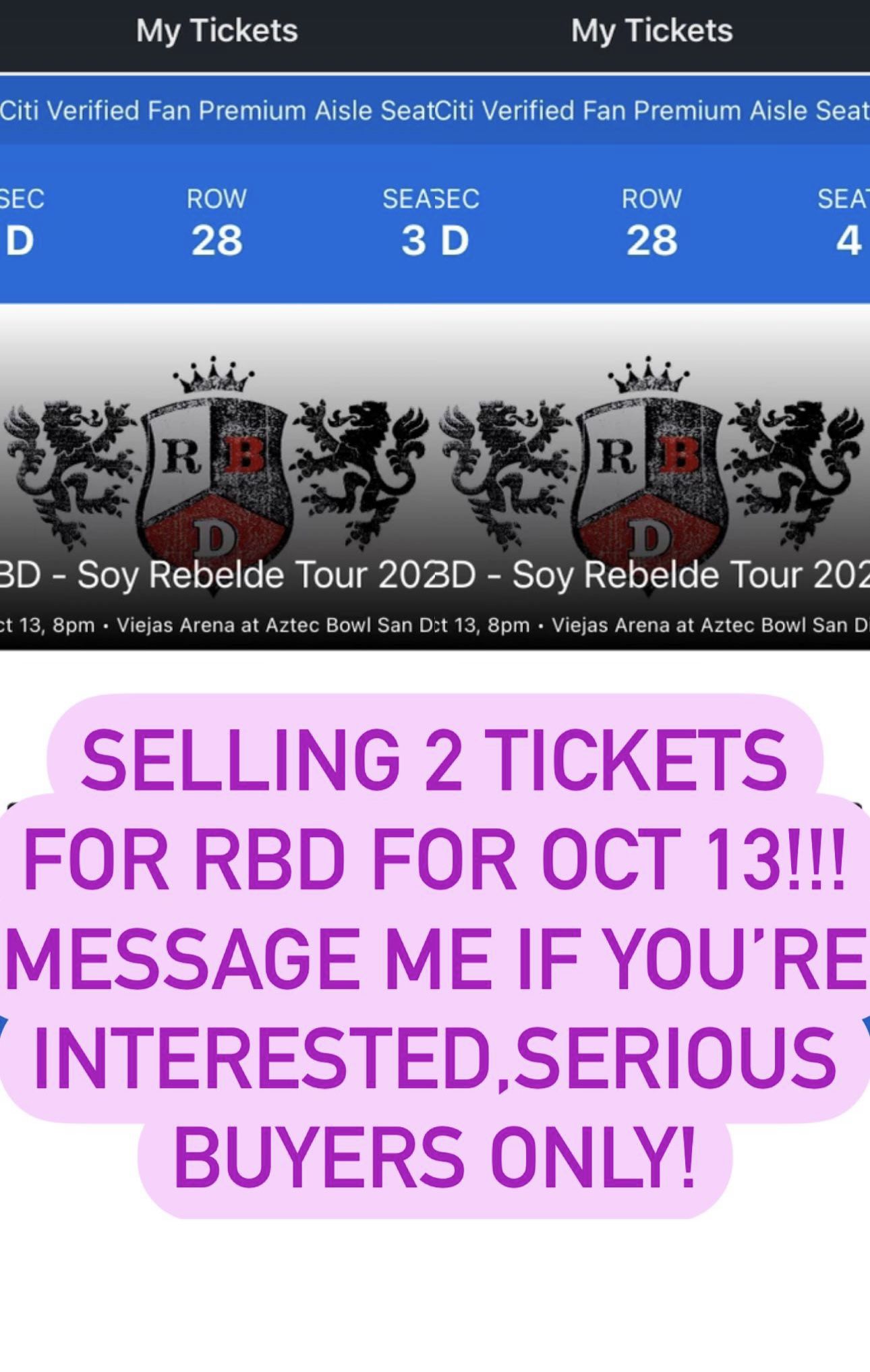 Rebelde Tickets Friday Oct13