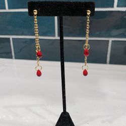 Red Drip Earrings 