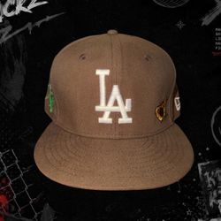 Used New Era Men's Brown and Khaki  LA Hat 7 1/8