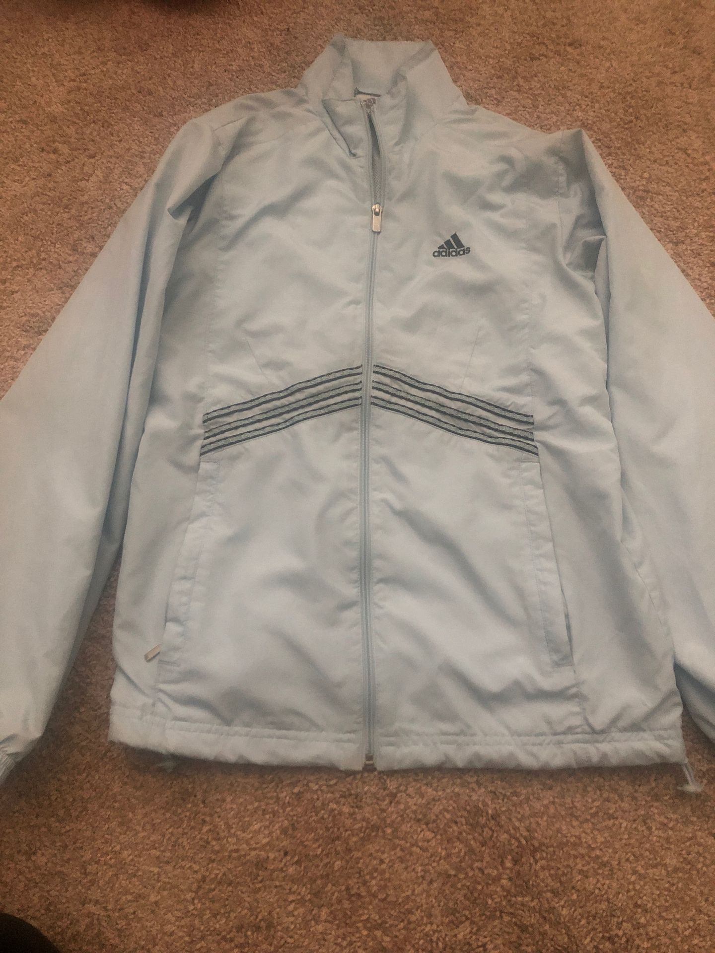 baby blue vintage adidas climate proof sweater