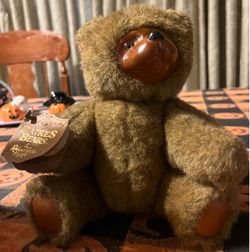 Wooden -Faced Plush Teddy Bear