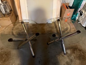 2 Round Glass End Tables