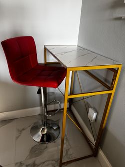 Standing Foldable Desk With Adjustable Stool Chair