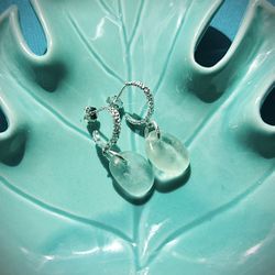 Seafoam Colored Sea Glass Earrings 