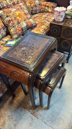 Asian nesting side table set