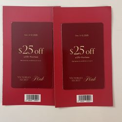 2 Victoria’s Secret Coupons, $25 Off $75, Valid Dec 3-12