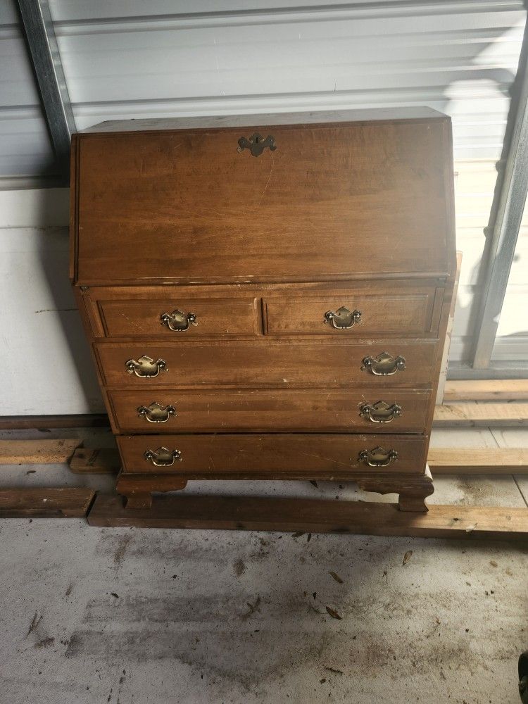 Vintage Ethan Allen fold-out desk.