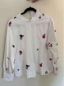 Brand New White Embellished Blouse – Never Worn