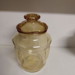 Antique Amber Glass Canister