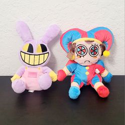 Two Plushies Plush Toy from the amazing digital circus Jax rabbit and Pomni Gift