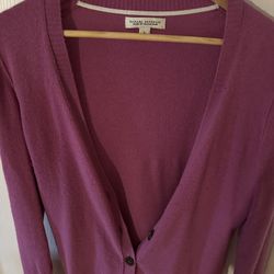Banana Republic Wool–Cashmere Blend Cardigan – Size XL – Fuchsia/Purple