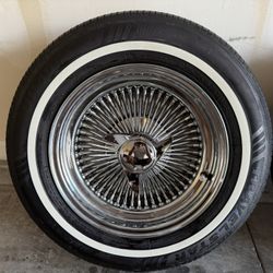 100 Spoke Wire Rims with Tires (4)