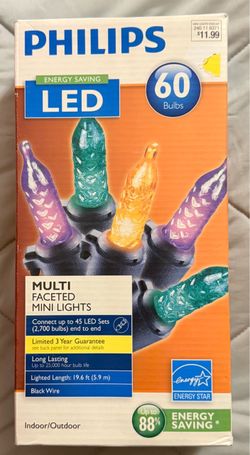 Philips LED 60 Mini Faceted Lights New