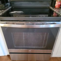 GE FLAT ELECTRIC  TOP STOVE STAINLESS STEEL