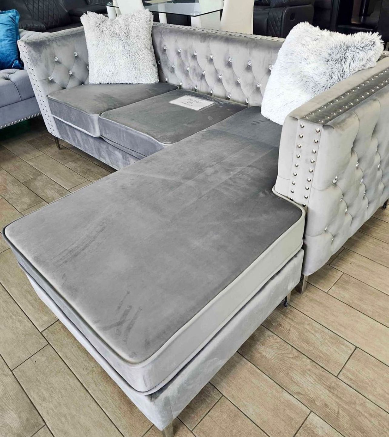 New Tufted Velvet Sectional- Shop Now Pay Later $39 Down