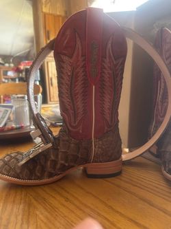 Pirarucu fish skin boots and belt size 8