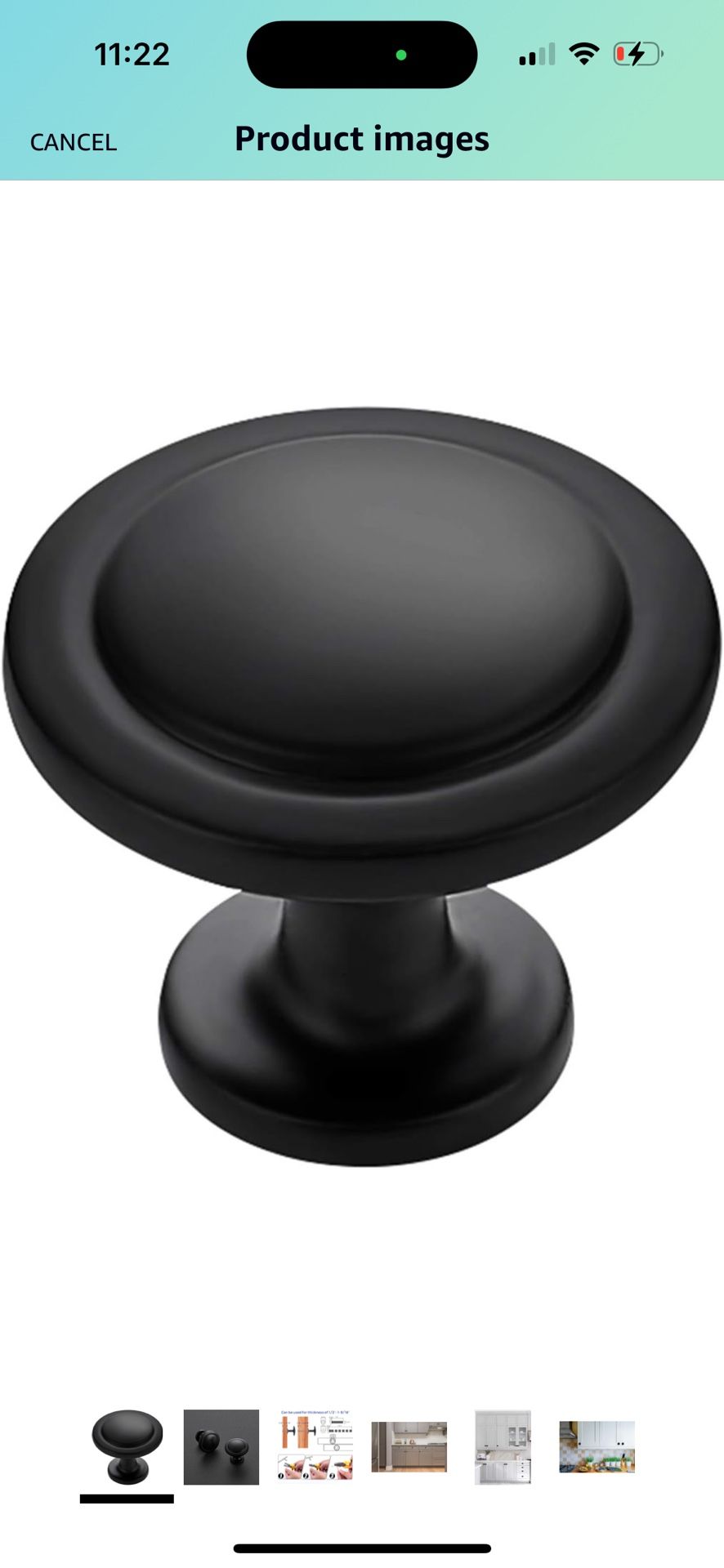 60 Pack 1-1/4 inch Kitchen Cabinet Knobs Drawer Knobs Dresser Knobs Matte Black Zinc Knobs Drawer