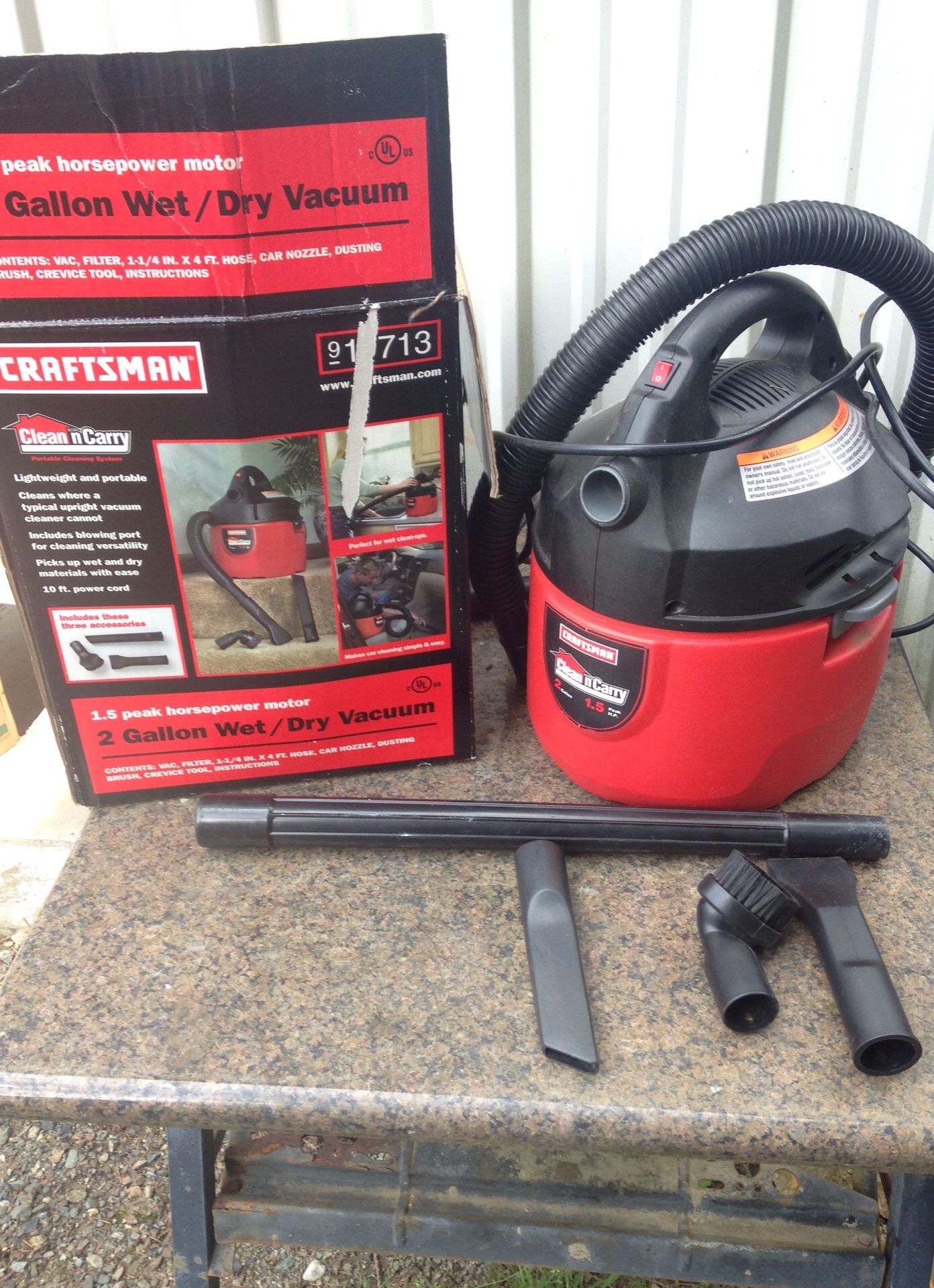 Craftsman clean and carry 2 gallon wet dry vacuum