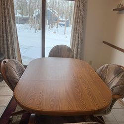 Dining Table and 2 rolling Chairs