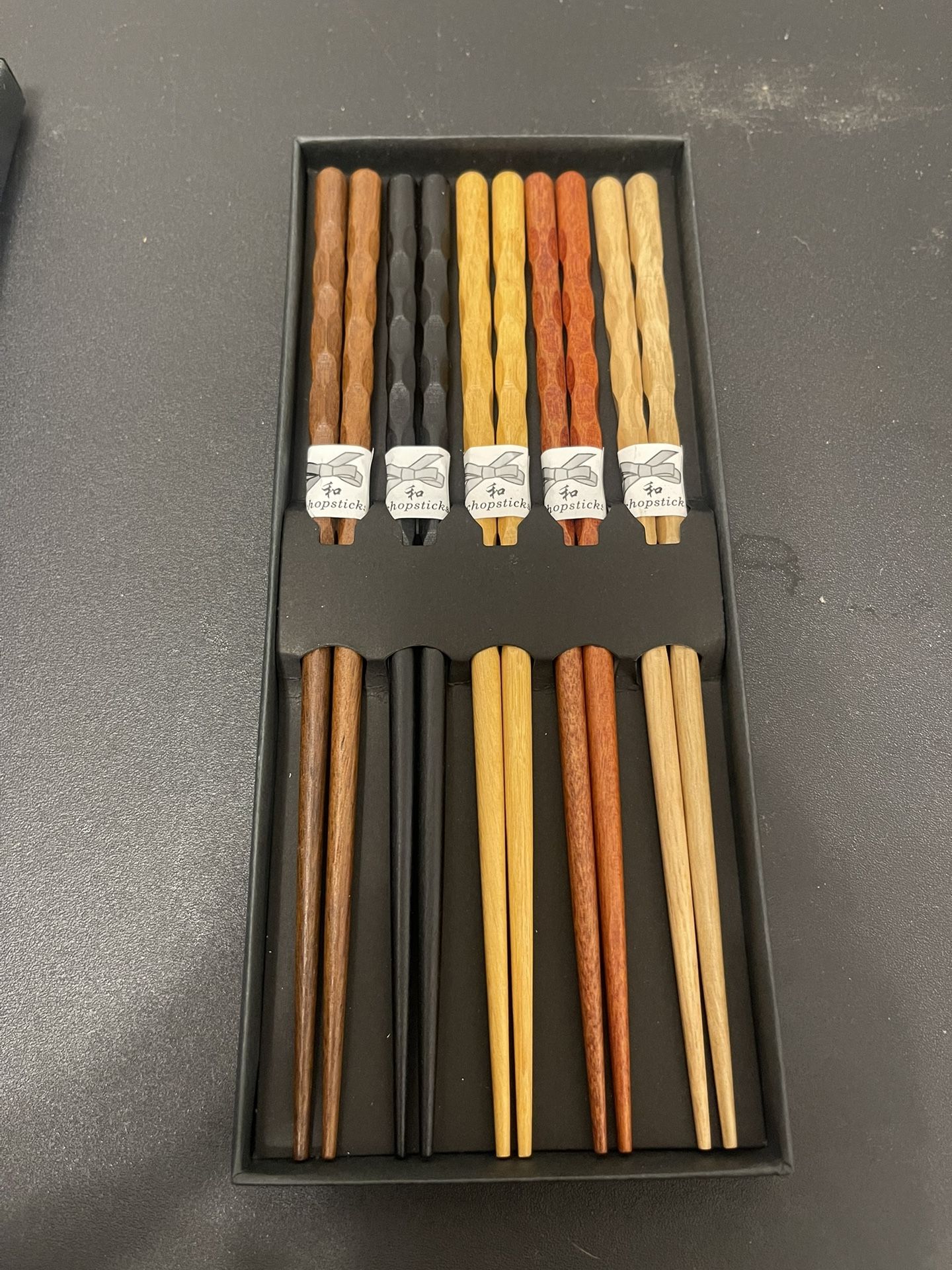 5 Pair Natural Wood Chopsticks