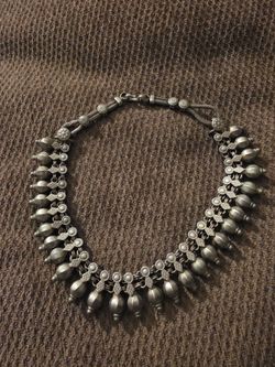 Vintage Silver Tribal Bead Necklace