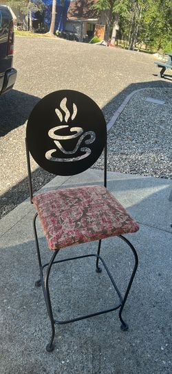 Set of 3 Coffee Cup Metal Bar Stools