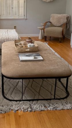 Stunning Cisco Home leather ottoman 72” x 40”x 17”