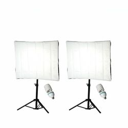 2 pcs 20”x20” Photography Soft Boxes Lighting Kit w/ Light Stands & Bulbs- New