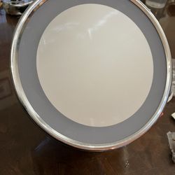 NEW Conair Lighted Wall Mount Makeup Mirror 5X Magnification Chrome
