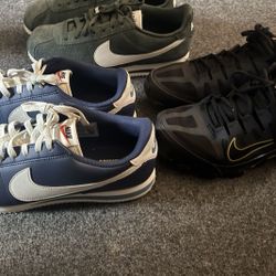 Lot Of 3 Pair Of Nike Shoes 2 Nike Cortez Size 10.5 Both The Other Nike Running Shoes Size 10 