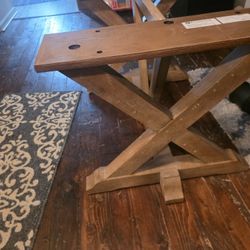 Farmhouse dining table with granite top