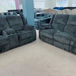 Draycoll Slate Reclining Living Room Set Sofa And Loveseat New Ashley Couch 
