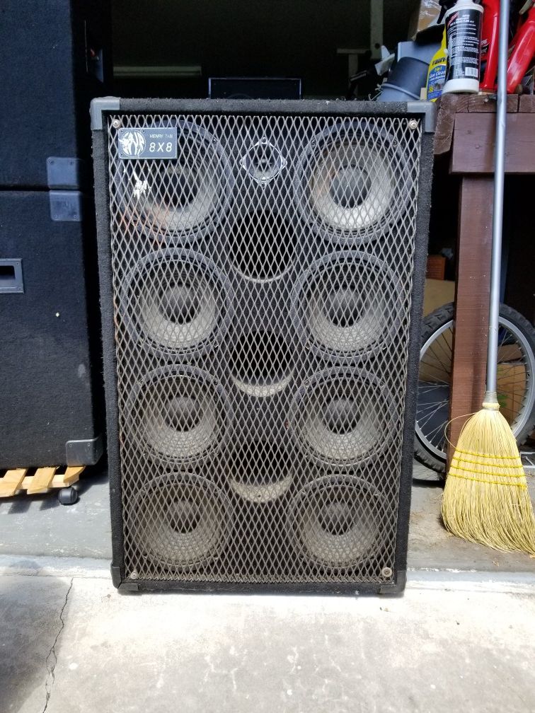 SWR Henry 8x8. Pretty clean a few scuffs and loose fabric on the bottom. A great sounding cab. Somewhat rare. Local pickup only